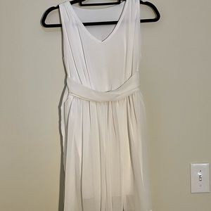 Mini white dress. Cute and minimal style